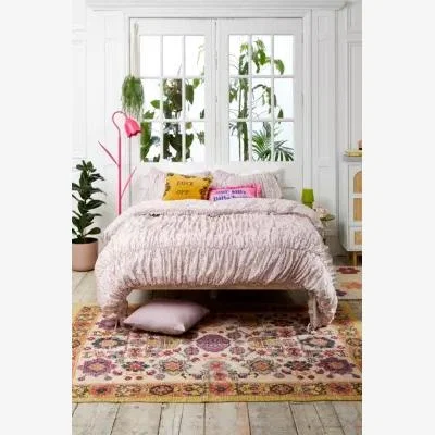 Urban Outfitters Rosie Cinched Floral Duvet Set - Pink Double at Urban Outfitters