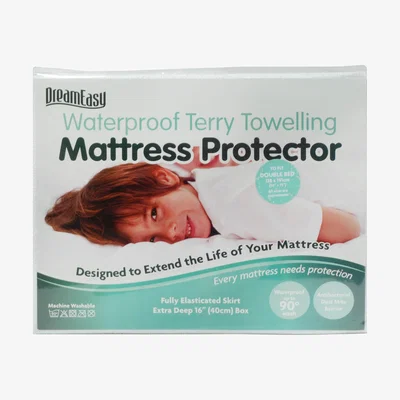 The Range 90 Degree Terry Waterproof Mattress Protectors - White / Single
