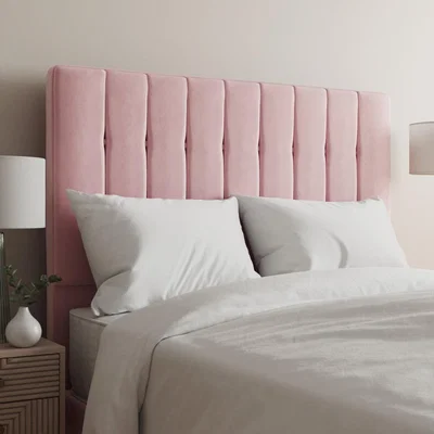 Dunelm Velvet Double Tansden Headboard Blush
