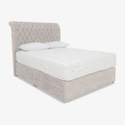 Furniture Village Highgrove - Sanctum Nature 2000 2 Drawer Divan Set with Johnstone Headboard - Double - Lace Ivory