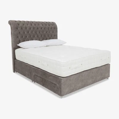 Furniture Village Highgrove - Sanctum Nature 2000 2 Drawer Divan Set with Johnstone Headboard - Double - Dapple Chocolate