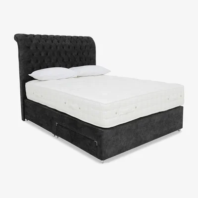 Furniture Village Highgrove - Sanctum Nature 2000 2 Drawer Divan Set with Johnstone Headboard - Double - Linoso Granite