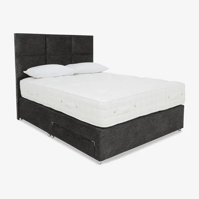 Furniture Village Highgrove - Sanctum Nature 2000 2 Drawer Divan Set with Fytche Headboard - Double - Iron Tweed