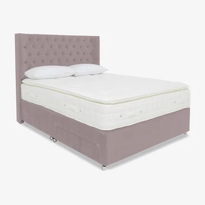 Furniture Village Highgrove - Sanctum Nature 2000 Pillowtop 2 Drawer Divan Set with Harding Headboard - Double - Plush Lilac