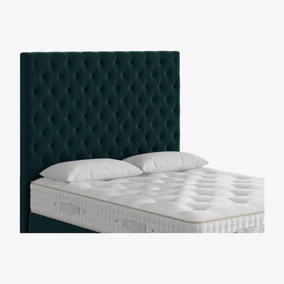 Furniture Village Vispring - Aldo Floor Standing Headboard - Double - Plush Bottle Green
