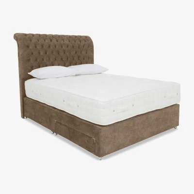 Furniture Village Highgrove - Sanctum Nature 2000 2 Drawer Divan Set with Johnstone Headboard - Double - Lace Caramel