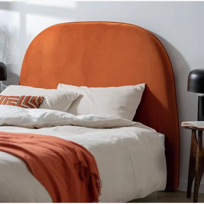 Habitat Habitat Rolland Velvet Double Headboard - Orange