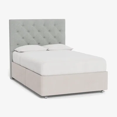 Heal's Heal's Balmoral Headboard (Lift Storage) Double Melton Wool Limestone - Heal's UK Furniture