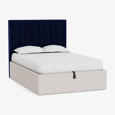 Heal's Heal's Retta Headboard Double Smart Luxe Velvet Midnight - Heal's UK Furniture