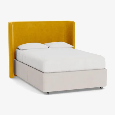 Heal's Heal's Monroe Headboard Double Smart Luxe Velvet Canary - Heal's UK Furniture
