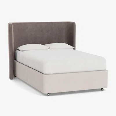 Heal's Heal's Monroe Headboard Double Smart Luxe Velvet Mushroom - Heal's UK Furniture