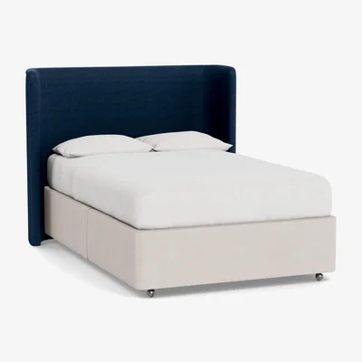 Heal's Heal's Monroe Headboard (Lift Storage) Double Capelo LinenCotton Inkspot - Heal's UK Furniture