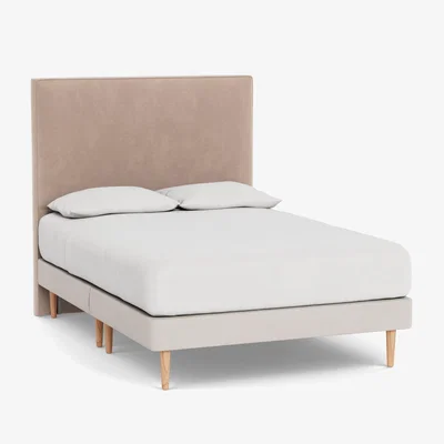 Heal's Heal's Newman Headboard Double Smart Velvet Pebble - Heal's UK Furniture