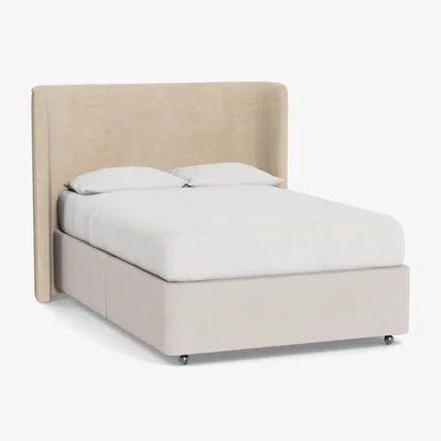 Heal's Heal's Monroe Headboard Double Brushed Cotton Oat - Heal's UK Furniture