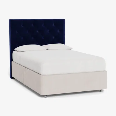 Heal's Heal's Balmoral Headboard (Lift Storage) Double Smart Luxe Velvet Midnight - Heal's UK Furniture