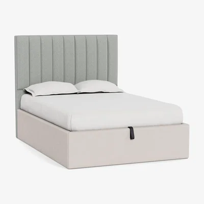 Heal's Heal's Retta Headboard (Lift Storage) Double Melton Wool Limestone - Heal's UK Furniture