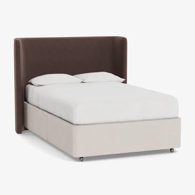 Heal's Heal's Monroe Headboard Double Velvet Mink - Heal's UK Furniture