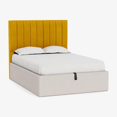 Heal's Heal's Retta Headboard Double Smart Luxe Velvet Canary - Heal's UK Furniture