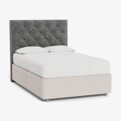 Heal's Heal's Balmoral Headboard (Lift Storage) Double Melton Wool Shale - Heal's UK Furniture