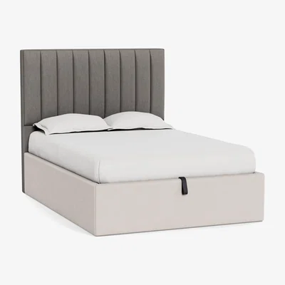 Heal's Heal's Retta Headboard (Lift Storage) Double Broad Weave Pebble - Heal's UK Furniture