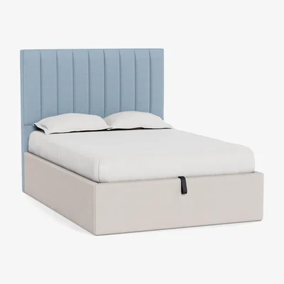 Heal's Heal's Retta Headboard (Lift Storage) Double Capelo LinenCotton Sea Shanty - Heal's UK Furniture