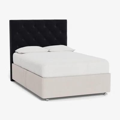 Heal's Heal's Balmoral Headboard (Lift Storage) Double Velvet Black - Heal's UK Furniture