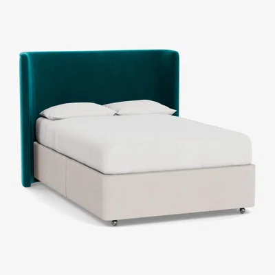 Heal's Heal's Monroe Headboard Double Smart Velvet Petrol - Heal's UK Furniture