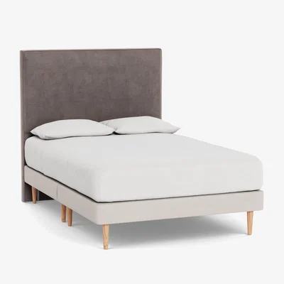 Heal's Heal's Newman Headboard (Lift Storage) Double Smart Luxe Velvet Mushroom - Heal's UK Furniture