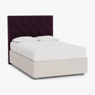 Heal's Heal's Balmoral Headboard Double Velvet Grape - Heal's UK Furniture