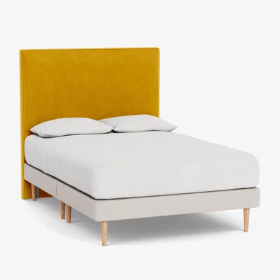Heal's Heal's Newman Headboard Double Smart Luxe Velvet Canary - Heal's UK Furniture