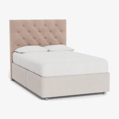 Heal's Heal's Balmoral Headboard (Lift Storage) Double Smart Velvet Pebble - Heal's UK Furniture