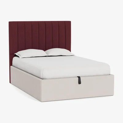 Heal's Heal's Retta Headboard Double Smart Linen Mix Maroon - Heal's UK Furniture