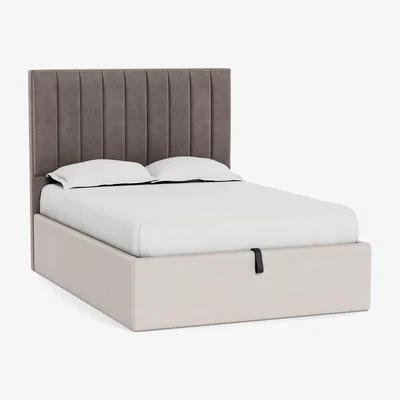 Heal's Heal's Retta Headboard Double Smart Luxe Velvet Mushroom - Heal's UK Furniture