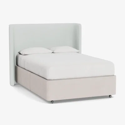 Heal's Heal's Monroe Headboard (Lift Storage) Double Broad Weave Tin - Heal's UK Furniture