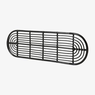 Made.com Selin Double Headboard, Oval, Black Rattan