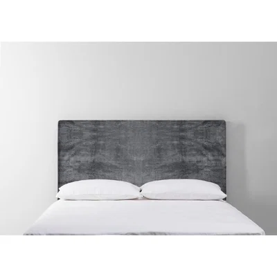 Perch and Parrow Calvin 4'6 Double Size Headboard in Rhino Grey"