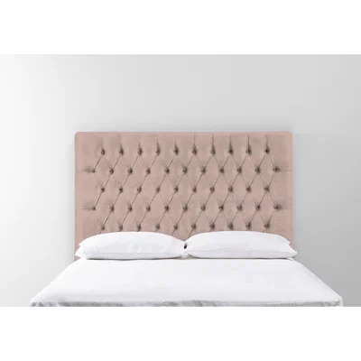 Perch and Parrow Gloria 4'6 Double Size Headboard in Portrait Pink"