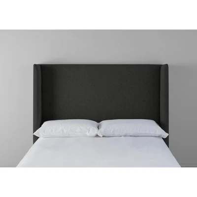 Perch and Parrow Suzie 4'6 Double Headboard in Obsidian Black"