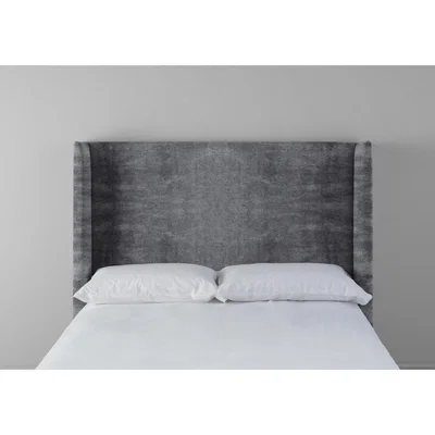 Perch and Parrow Suzie 4'6 Double Headboard in Rhino Grey"