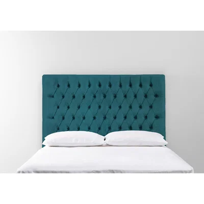 Perch and Parrow Gloria 4'6 Double Size Headboard in Steel Blue"