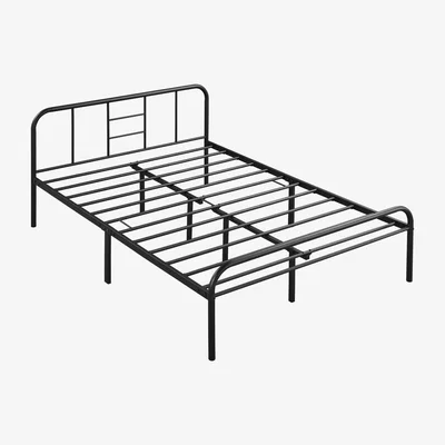 The Range Metal Bed Frame with High Headboard - Black / Double