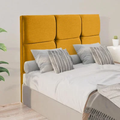 The Range Jenning 54 inch Floorstanding Headboard Plush Velvet - Mustard / Double