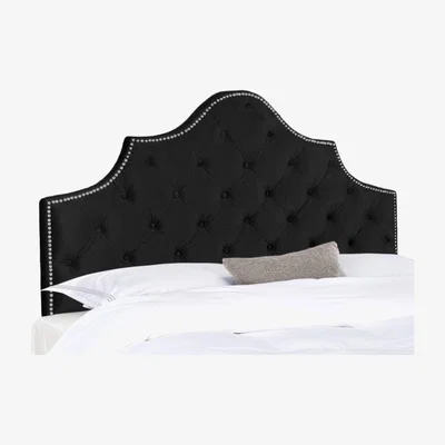 The Range Gemia Plush 26 inch Strutted Headboard - Black / Double
