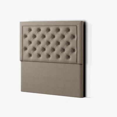 The Range Castle Headboard Floor Standing  Matching Buttons Malham Weave - Mink / Double