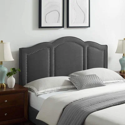The Range Makis Plush 26 inch Strutted Headboard - Steel / Double