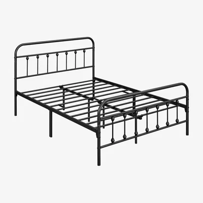 The Range Bed Frame with High Headboard and Footboard - Black / Double