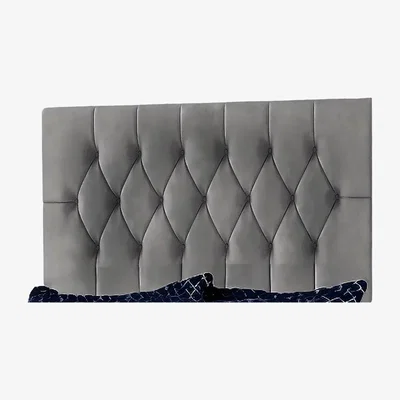 The Range Ravio Chesterfield Headboard Velvet  - Grey  / Double