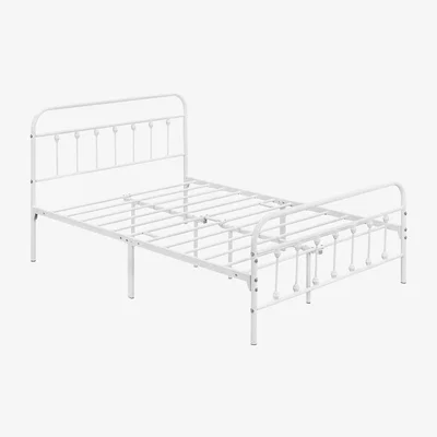 The Range Bed Frame with High Headboard and Footboard - White / Double