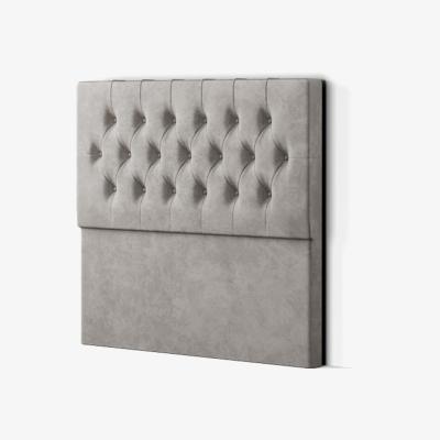 The Range Belgrave Headboard Floor Standing  Matching Buttons Plush - Silver / Double