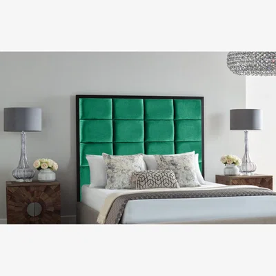 The Range Newland 54 inch Floorstanding Headboard Plush Velvet - Green / Double